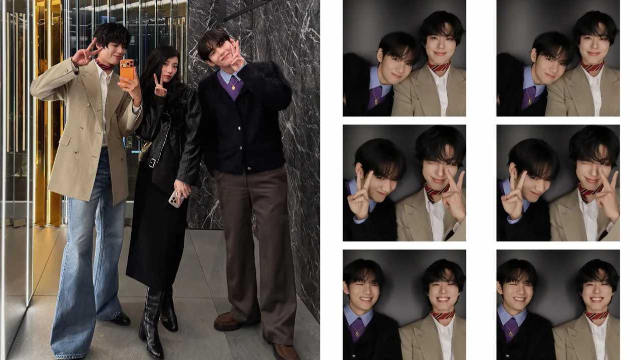 朴寶劍（左圖左起）、秀智、V在CELINE活動合影，3人超高顏值讓畫面超好看。翻攝朴寶劍IG
