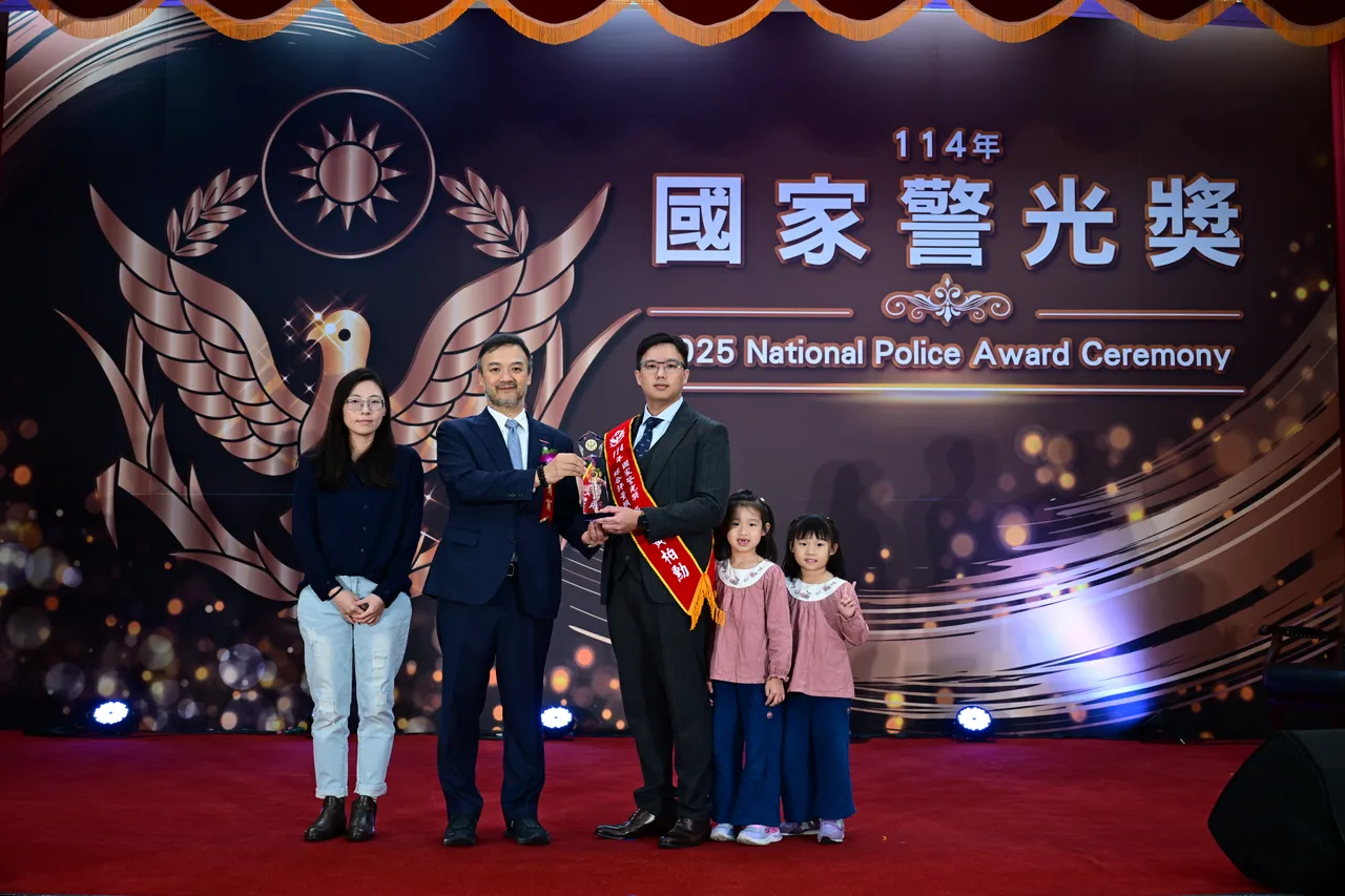 高雄市政府警察局偵查佐黃柏勳獲個人組查緝綜合評量類第1名。翻攝畫面