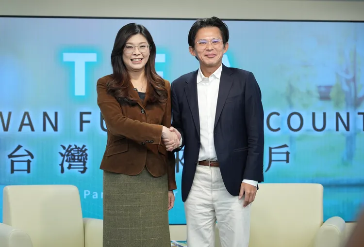 「搶救少子國安危機 TFA 助台灣一臂之力！」記者會，民眾黨主席黃國昌、國民黨主席鄭麗文。彭欣偉攝