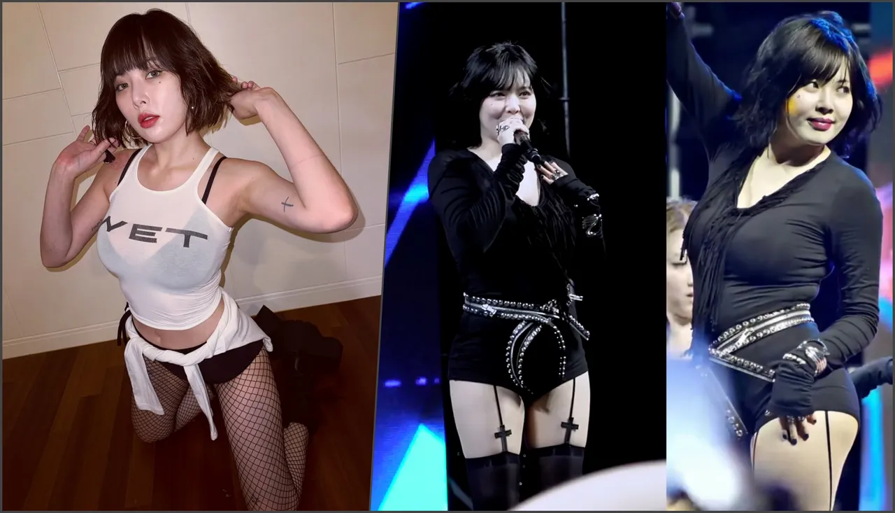 韩星泫雅疑似极端节食减重，在一个月内减重超过10公斤。合成图