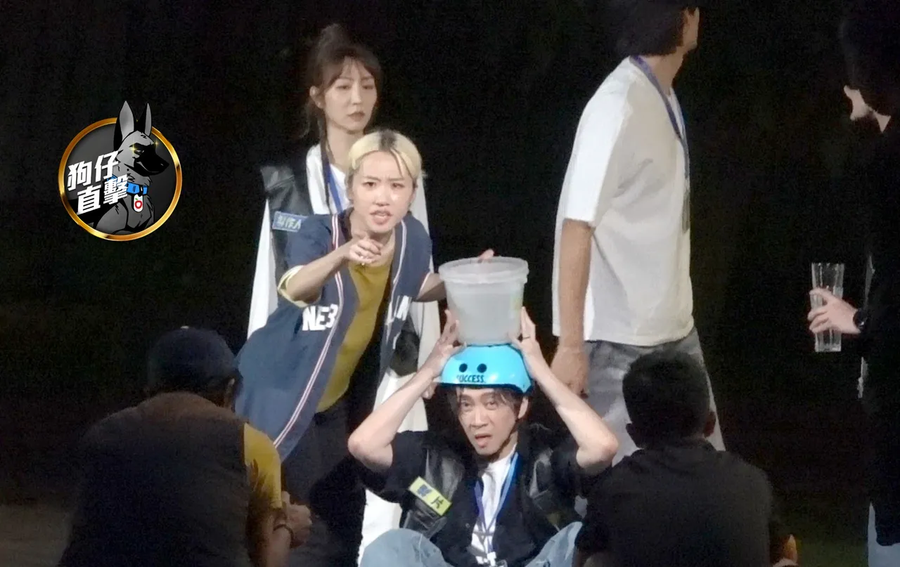 Lulu、陈汉典在公园录新节目，默契十足。特勤中心摄