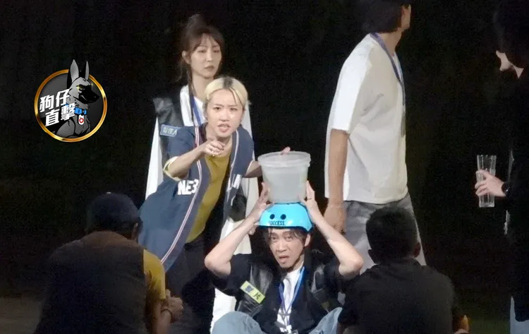 Lulu、陳漢典在公園錄新節目，默契十足。特勤中心攝