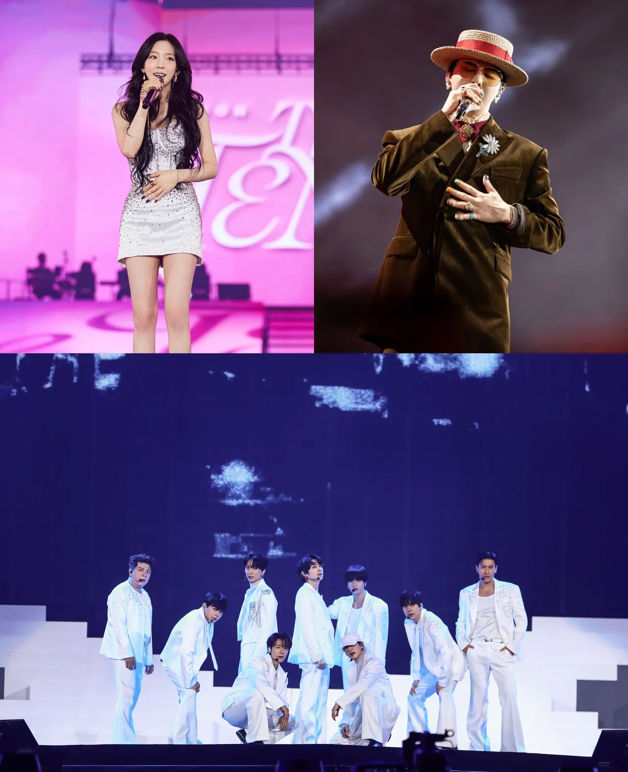 太妍（上排左）、GD（上排右）、SJ二代团接棒挑战大巨蛋。远雄创意、GALAXY CORPORATION、读者提供