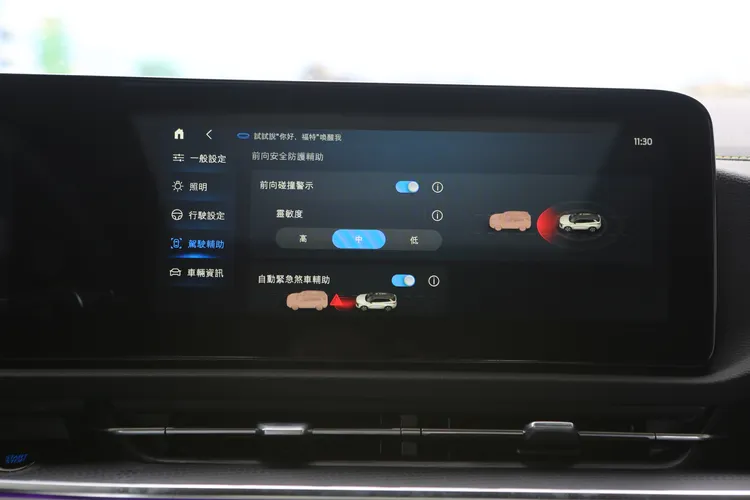 Territory採Co-Pilot360 Drive+系統，整合全速域定速、車道維持、前碰預警、AEB自動煞車、盲點偵測等多項輔助，驚豔版額外有360度環景含AR底盤透視、主動停車與循跡倒車輔助。林浩昇攝
