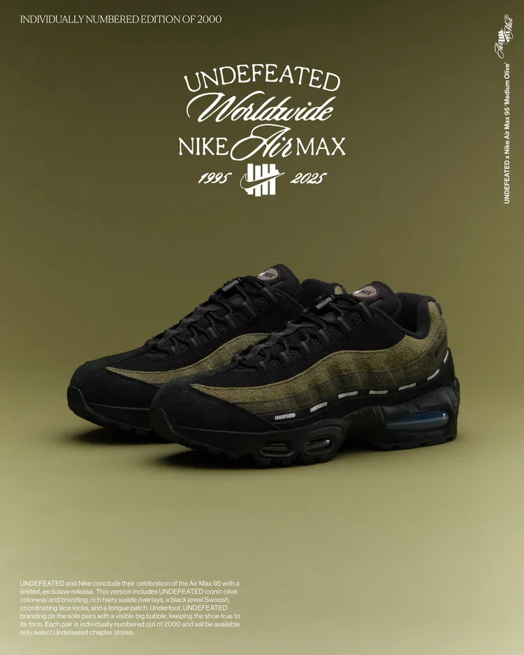 UNDEFEATED x Nike Air Max 95「Medium Olive」，6300元。品牌提供