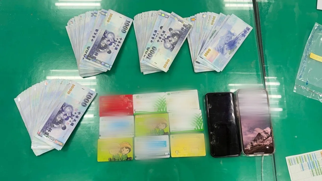 警方起获赃款。翻摄画面