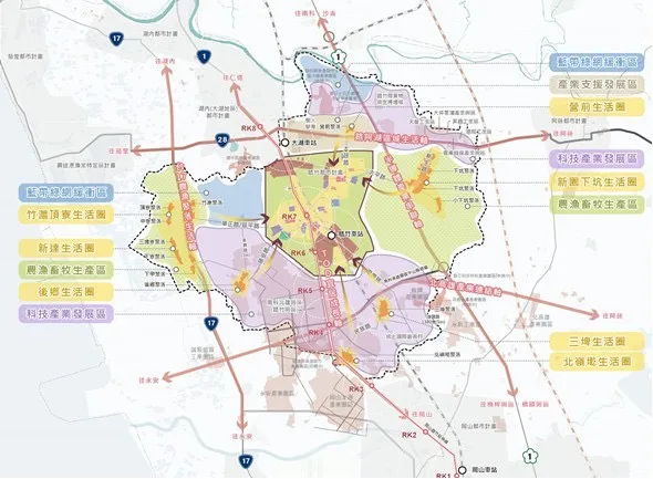 路竹区整体空间发展构想草案。高市都发局提供