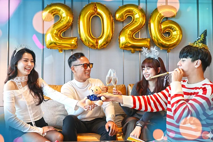 台北漢來大飯店推出「2026繽紛跨年」三天兩夜住房專案，每房贈跨年派對禮包讓旅人時尚跨年最閃耀。台北漢來大飯店提供