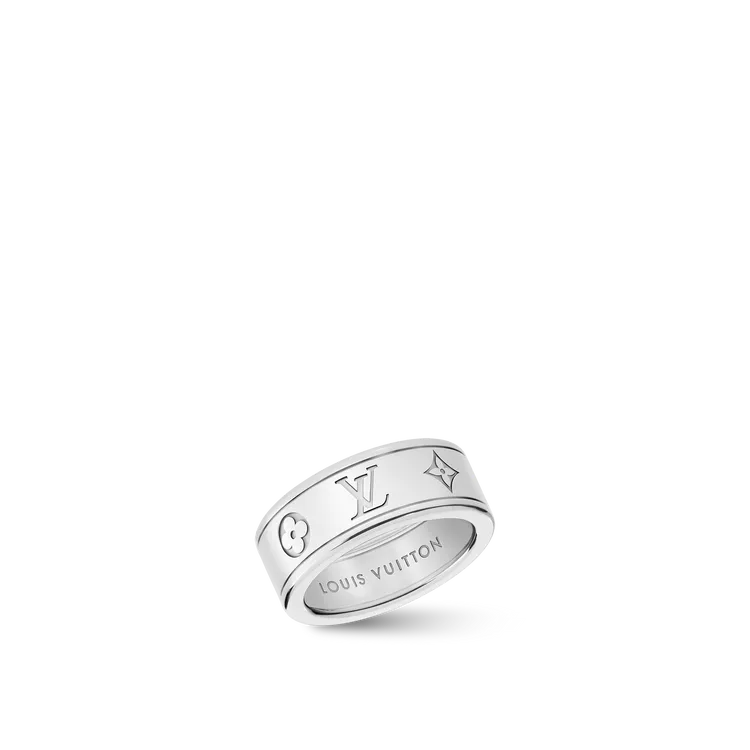 LV LES GASTON VUITTON SMALL RING  配白K金，14萬3000元。品牌提供