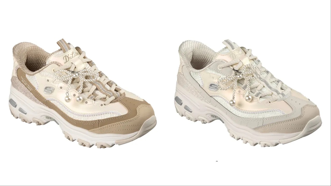 SKECHERS D'LITES珍珠蝴蝶結，各3490元。品牌提供