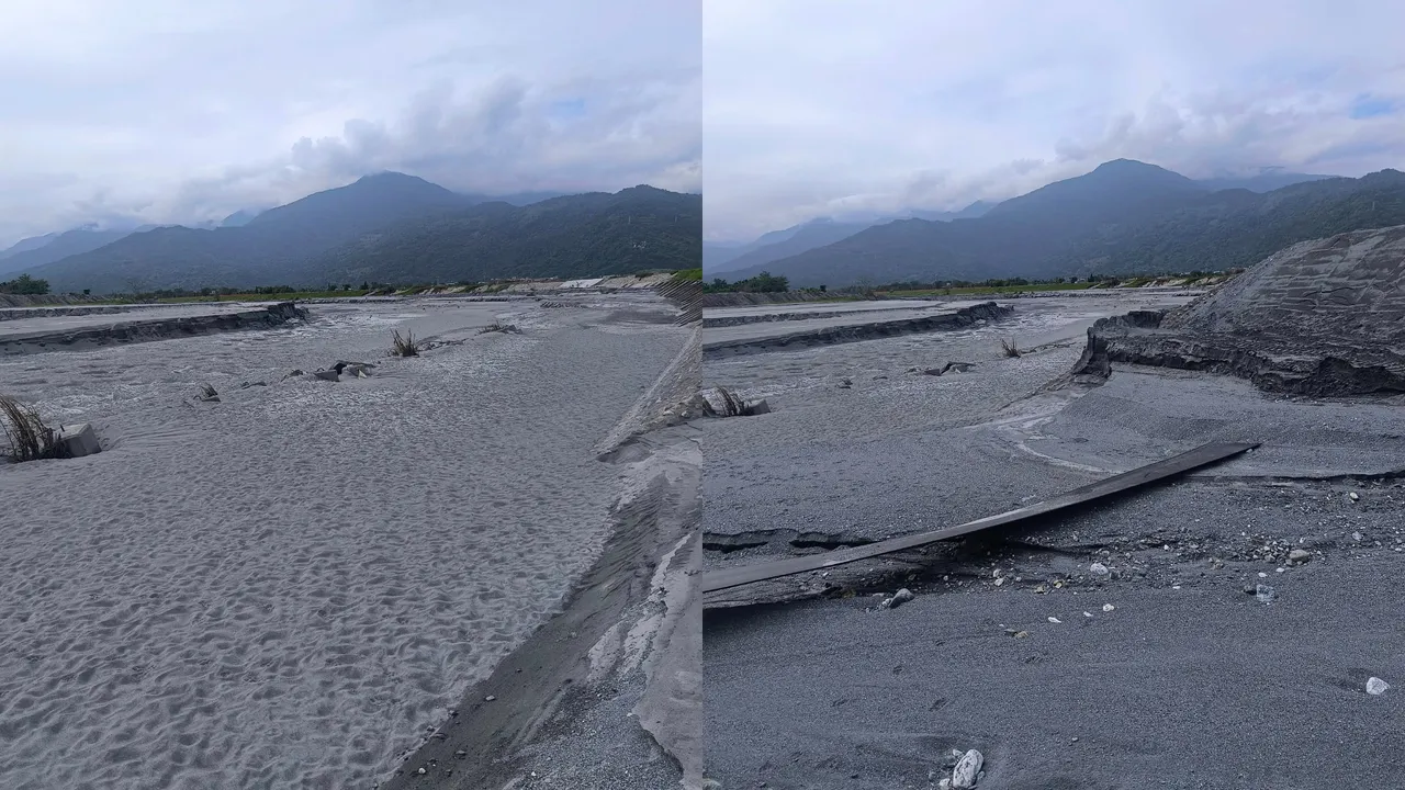 花蓮光復鄉淤泥尚未完成清淤。家屬授權提供