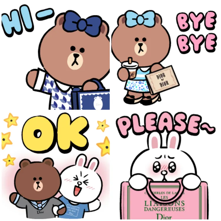 Dior x LINE FRIENDS限定貼圖。品牌提供