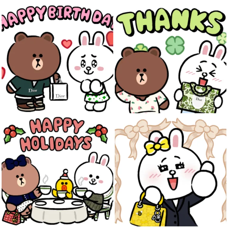 Dior x LINE FRIENDS限定貼圖。品牌提供