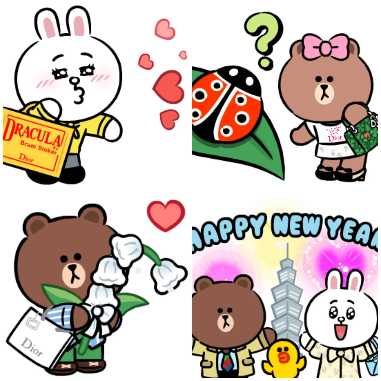 Dior x LINE FRIENDS限定贴图。品牌提供