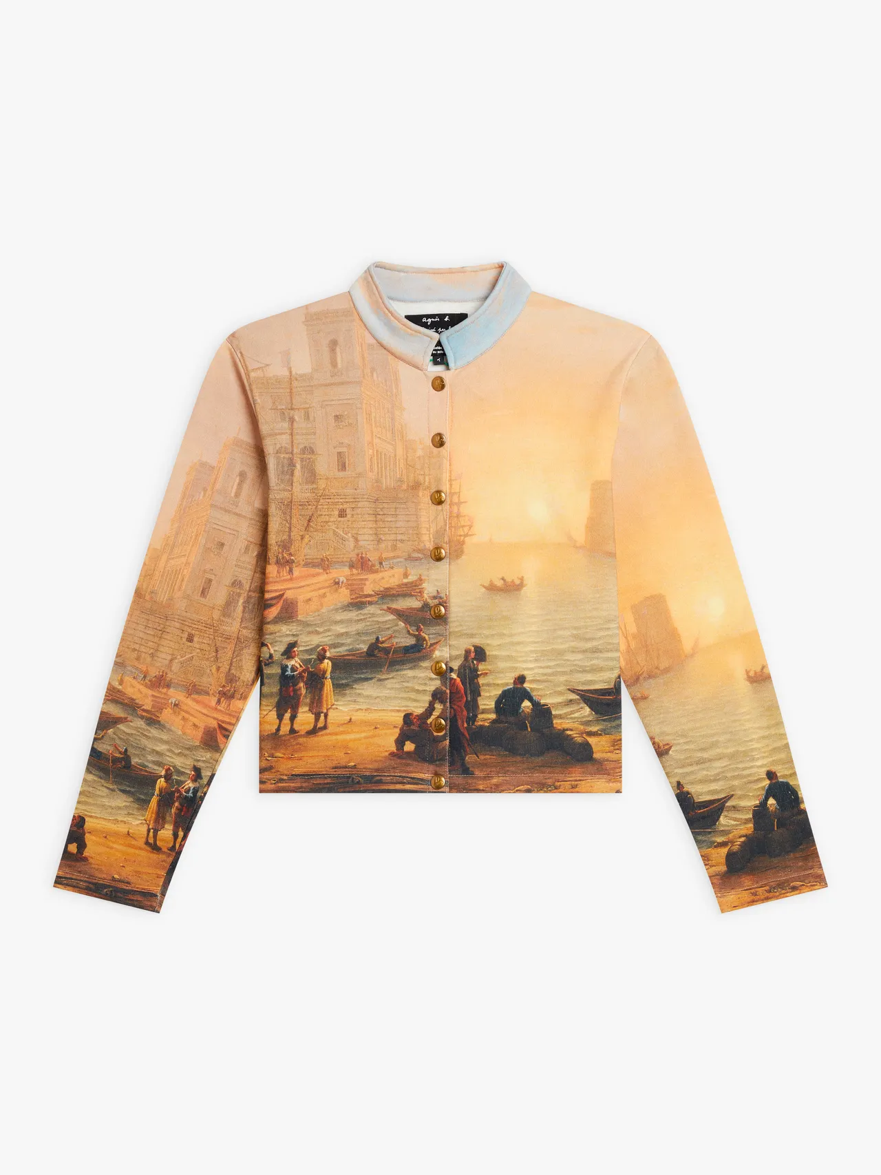 agnès b. Louvre系列高领开襟衫，1万3580元。品牌提供