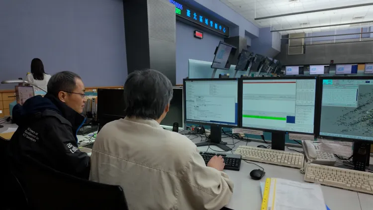 台北區域管制中心作業示意圖。民航局提供