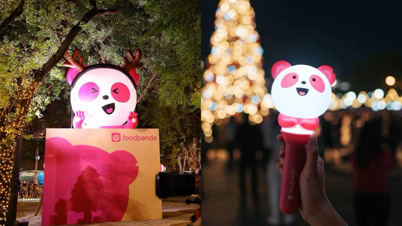 新北欢乐耶诞城有吉祥物胖胖达以耶诞麋鹿造型现身。foodpanda提供