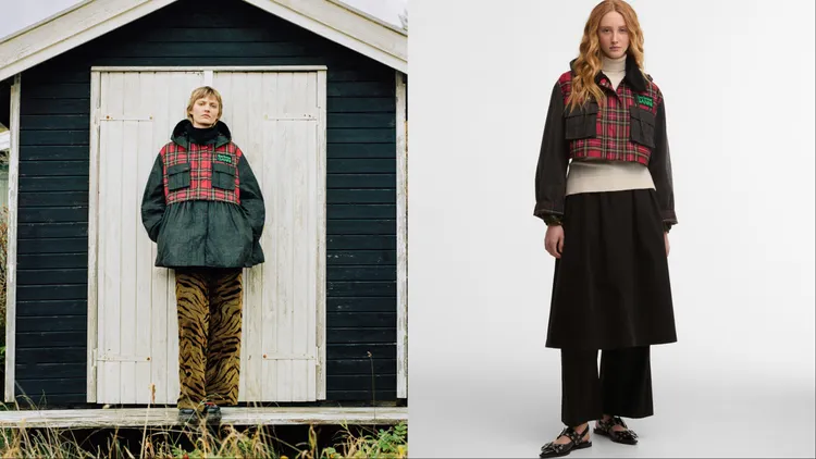 全新聯名也加入「二合一」結構，長版外套能隨心變為俐落的短版風格。品牌提供