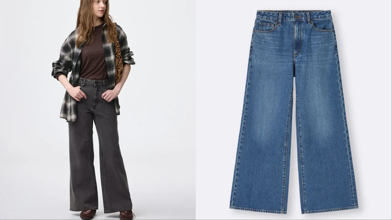 GU女装Baggy喇叭牛仔宽裤，限定价各890元。品牌提供