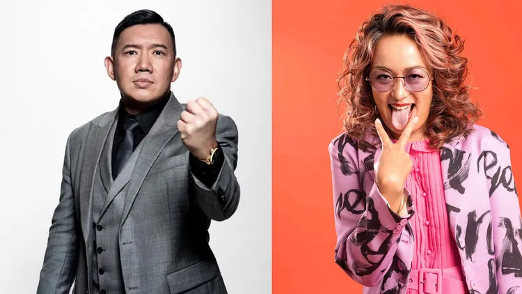 杜汶泽（左）重磅加盟台北喜剧节评审席，凯莉期待与他同台，直夸专业。卡米地喜剧俱乐部提供