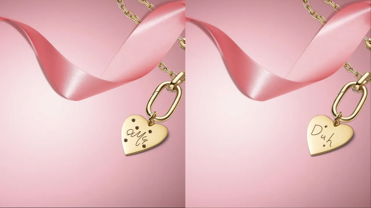 品牌大使Molly在心形吊饰上设计出「OMG」、「Duh」字样。品牌提供