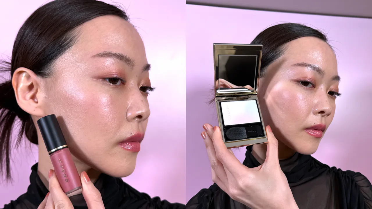 Model示范晶采润色颜彩液、晶采润色颜彩液。张家玲摄