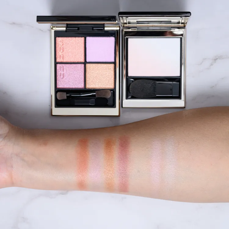 SUQQU晶采盈緻眼彩盤2600元、晶采韻妍亮采餅2200元。品牌提供