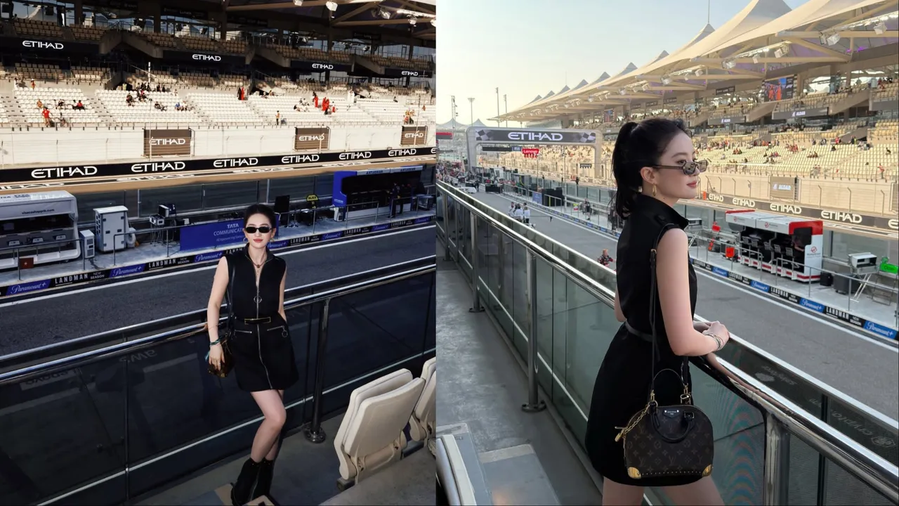 刘亦菲换上黑色无袖短裙，整个人明显瘦了一大圈。翻摄刘亦菲IG