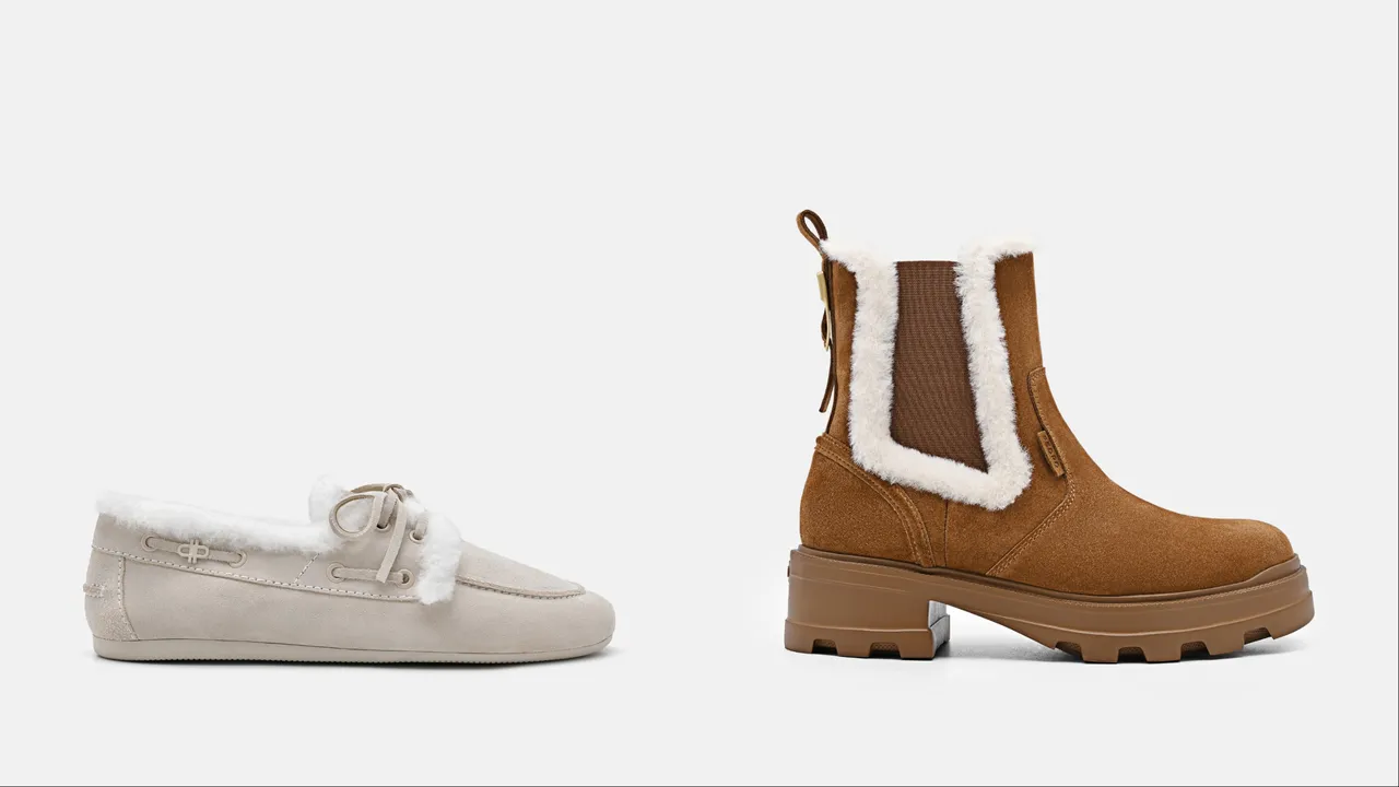 PEDRO Dee 絨面船鞋（左）3190元、麂皮切爾西靴（右）4390元。品牌提供