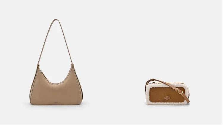 PEDRO Demi皮革肩背包（左）4590元、迷你肩背包（右）3990元。品牌提供