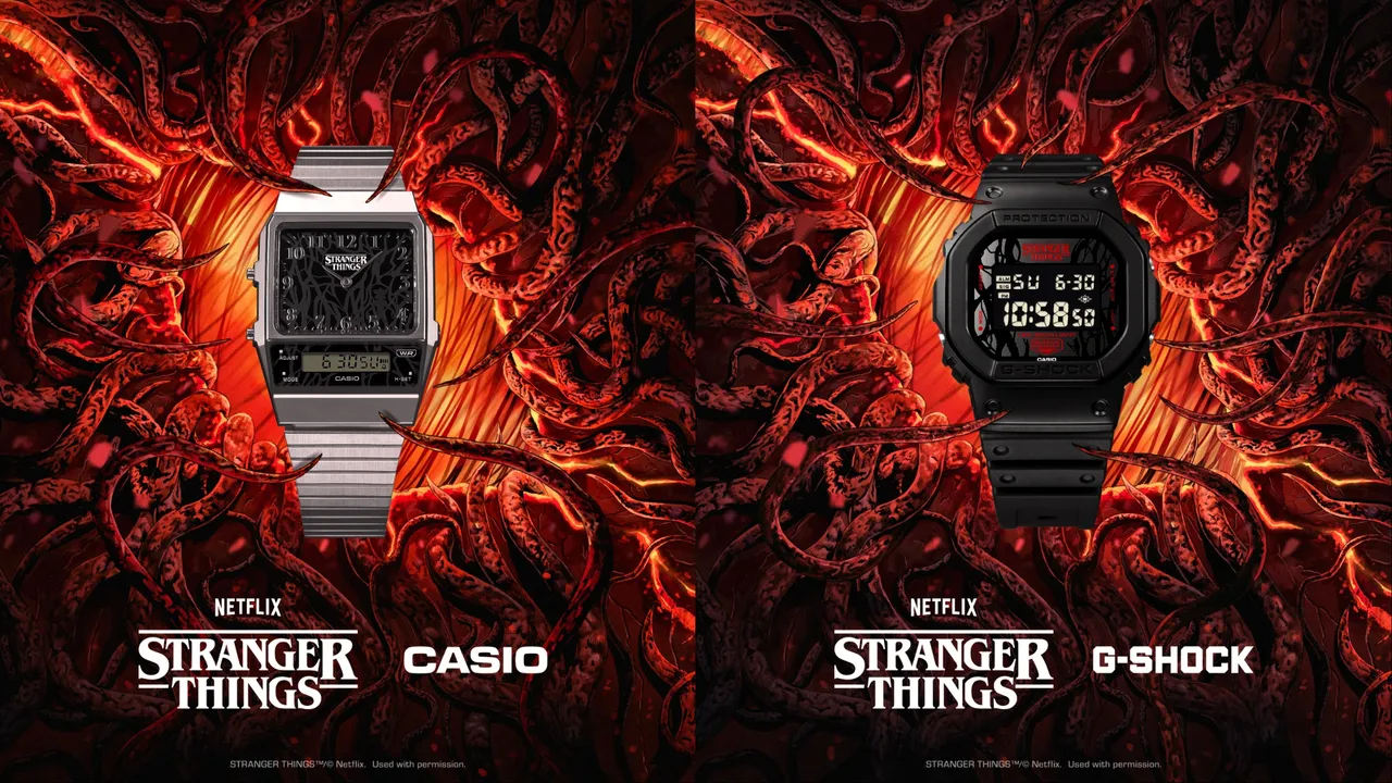 CASIO再度與《怪奇物語》推出聯名腕錶。品牌提供