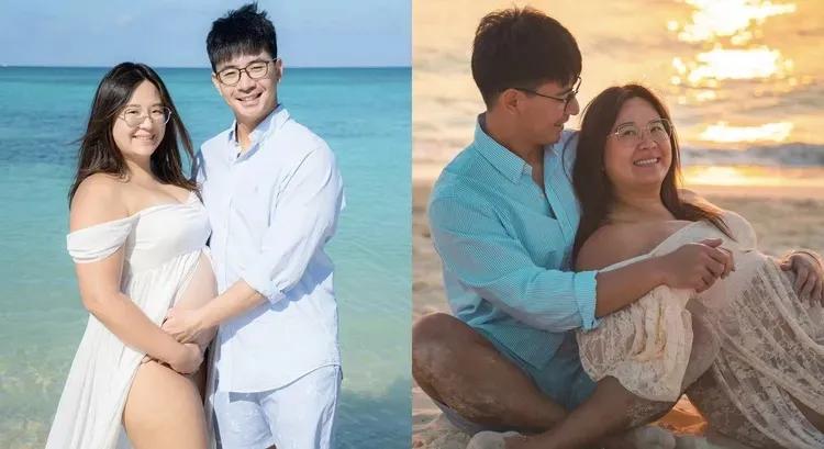 丁妹近日和老公到沖繩度假，並大方曬出孕肚。翻攝丁妹臉書