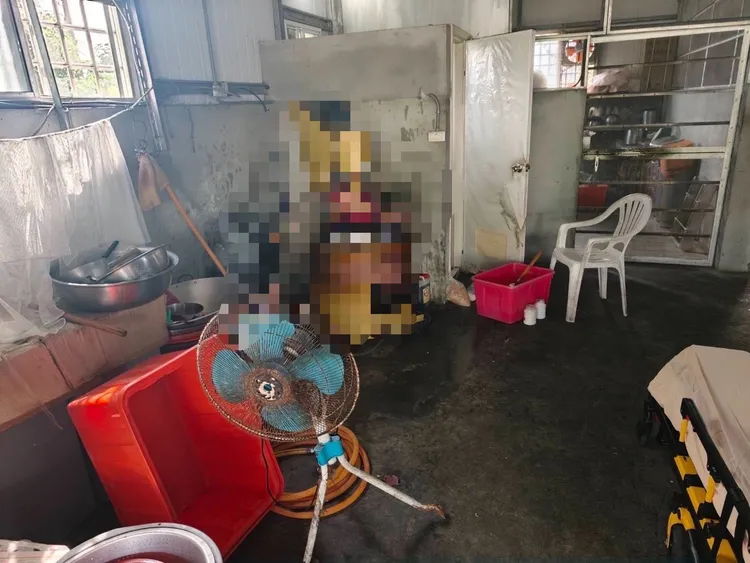 林姓老婦獨自工作，不慎被絞肉機捲入喪命。民眾提供