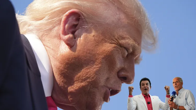 美国总统川普（左）支持的候选人阿斯夫拉（右），在争议的计票过程中，被纳斯拉亚（中）反超。川普郑重警告，如果选举舞弊，后果会很严重。合成画面。美联社