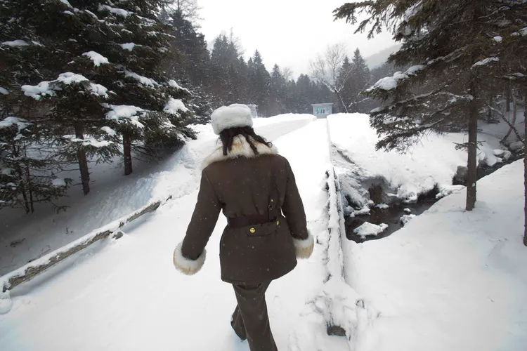 長白山的女兵。美聯社