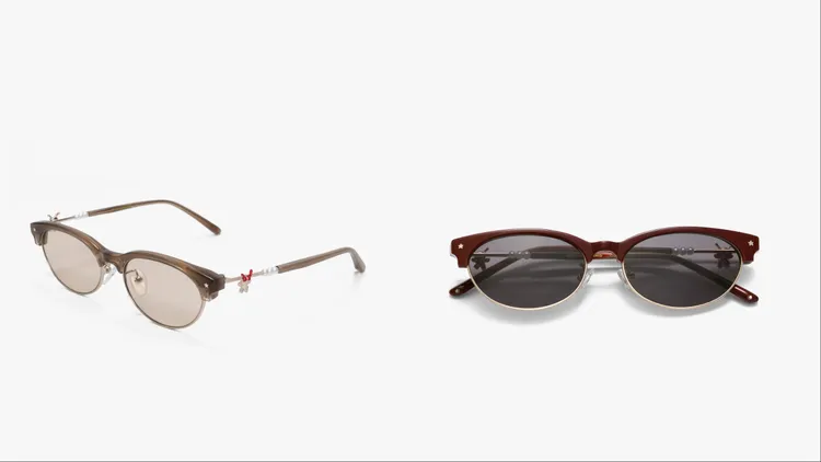 「眉框墨鏡」側邊飾有本次聯名專屬的「櫻桃怪」icon金屬件增添趣味。品牌提供