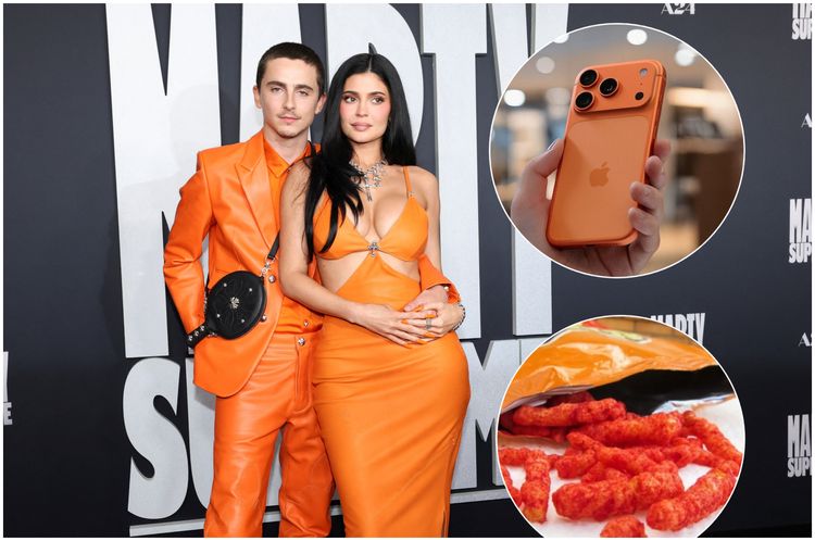 甜茶與網紅女友超閃橘色情侶裝破分手流言 網友卻只看到新款iPhone+辣味Cheetos