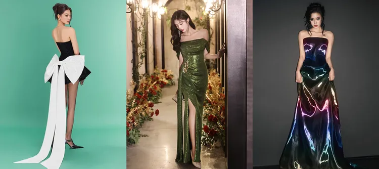大膽造型禮服，閃耀全場成為焦點。業者提供