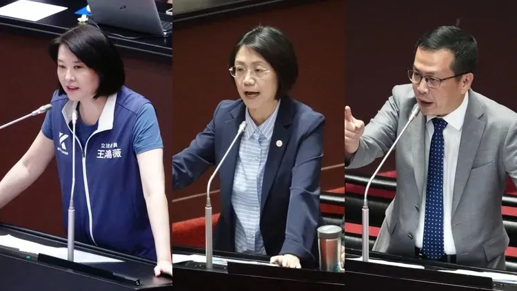 由左至右為國民黨立委王鴻薇、翁曉玲、羅智強。資料照，莊宗達、彭欣偉攝