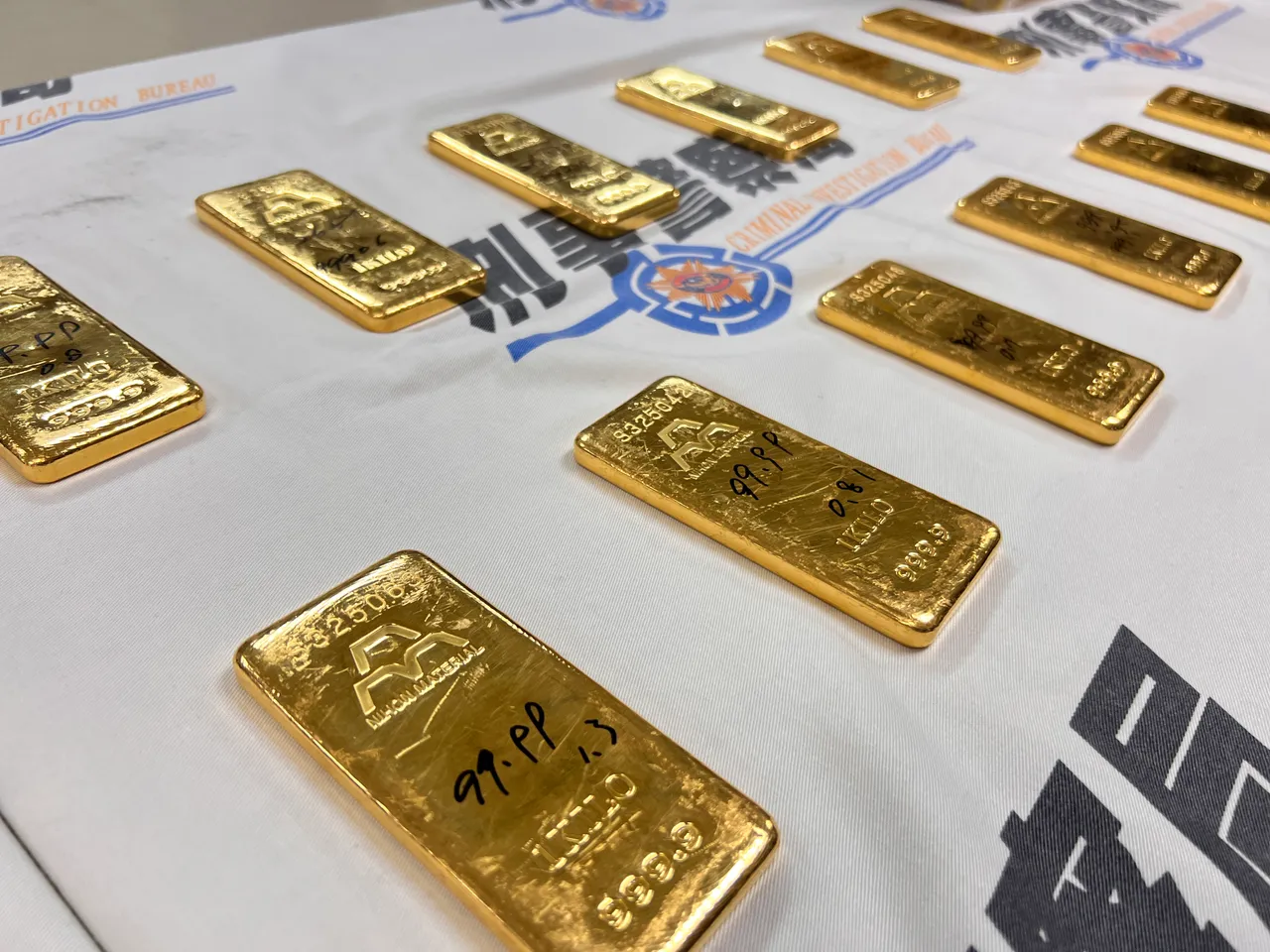 警方查扣金条。翻摄画面