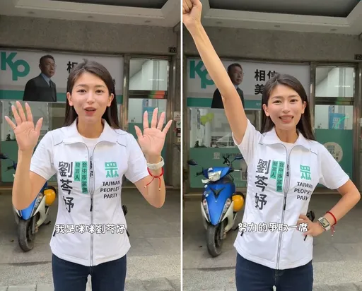 「小草女神」登记参选中市议员　刘芩妤：为民众党完成关键拼图