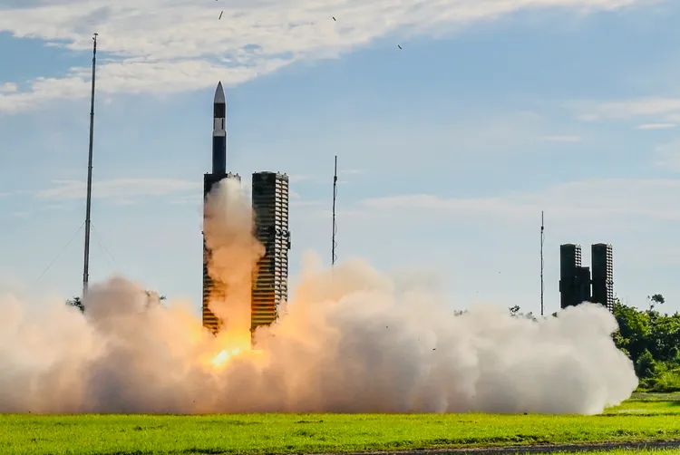 圖為天弓三型飛彈。國防部提供