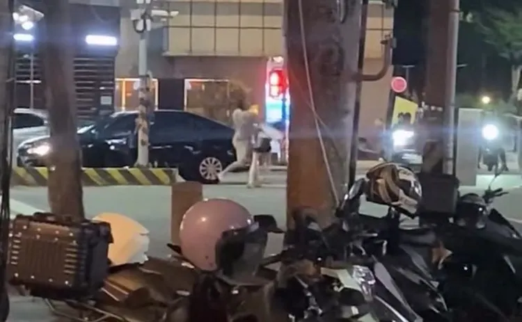 邱男朝江女臉部痛擊。翻攝Threads