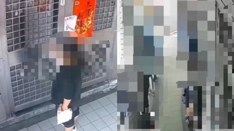 新北市三峽區永安街附近，發生學童遭隨機攻擊案件，黑衣男沿途拿打火機燒門把，還出手毆打放學的小朋友。翻攝畫面