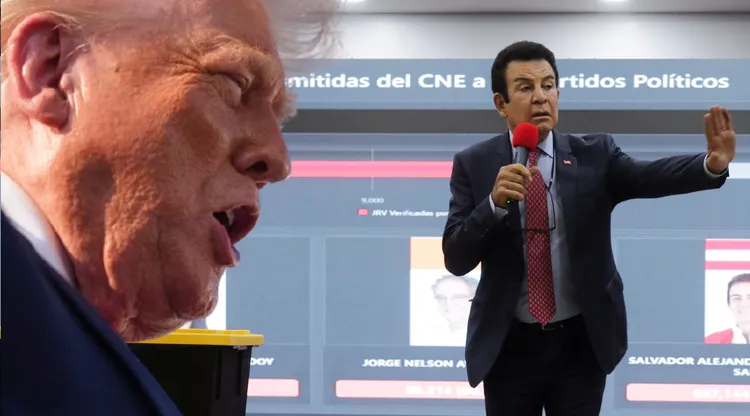 美国总统川普（左，美联社）支持的候选人被纳斯拉亚（右）反超。合成画面。路透社