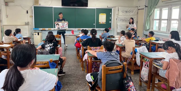 郭博文積極校園犯罪預防宣導。翻攝畫面
