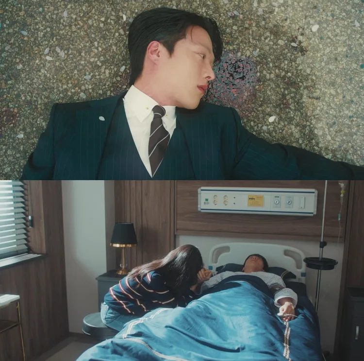 張基龍完結篇中被車撞，躺在病床1個月，醒來後失憶。翻攝Netflix