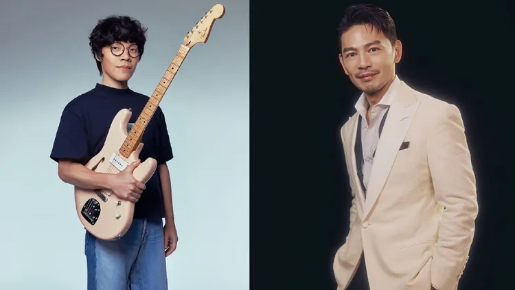 阿Ken（右）主持台中跨年晚会近10年，卢广仲唱完要买10项夜市食物回台北。三立提供