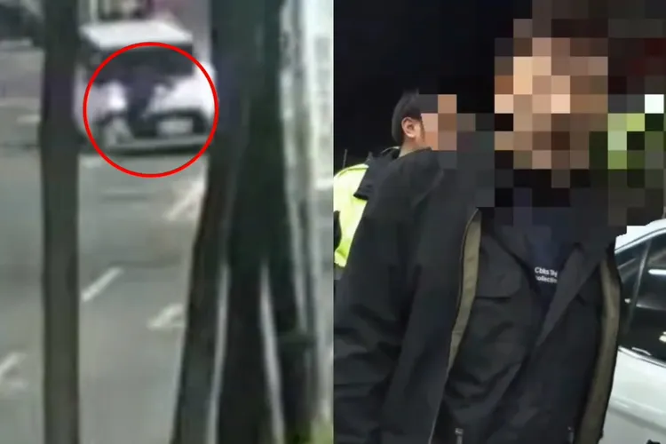 汽車駕駛與乘客開到派出所報案，聲稱因行車糾紛遭打。翻攝畫面