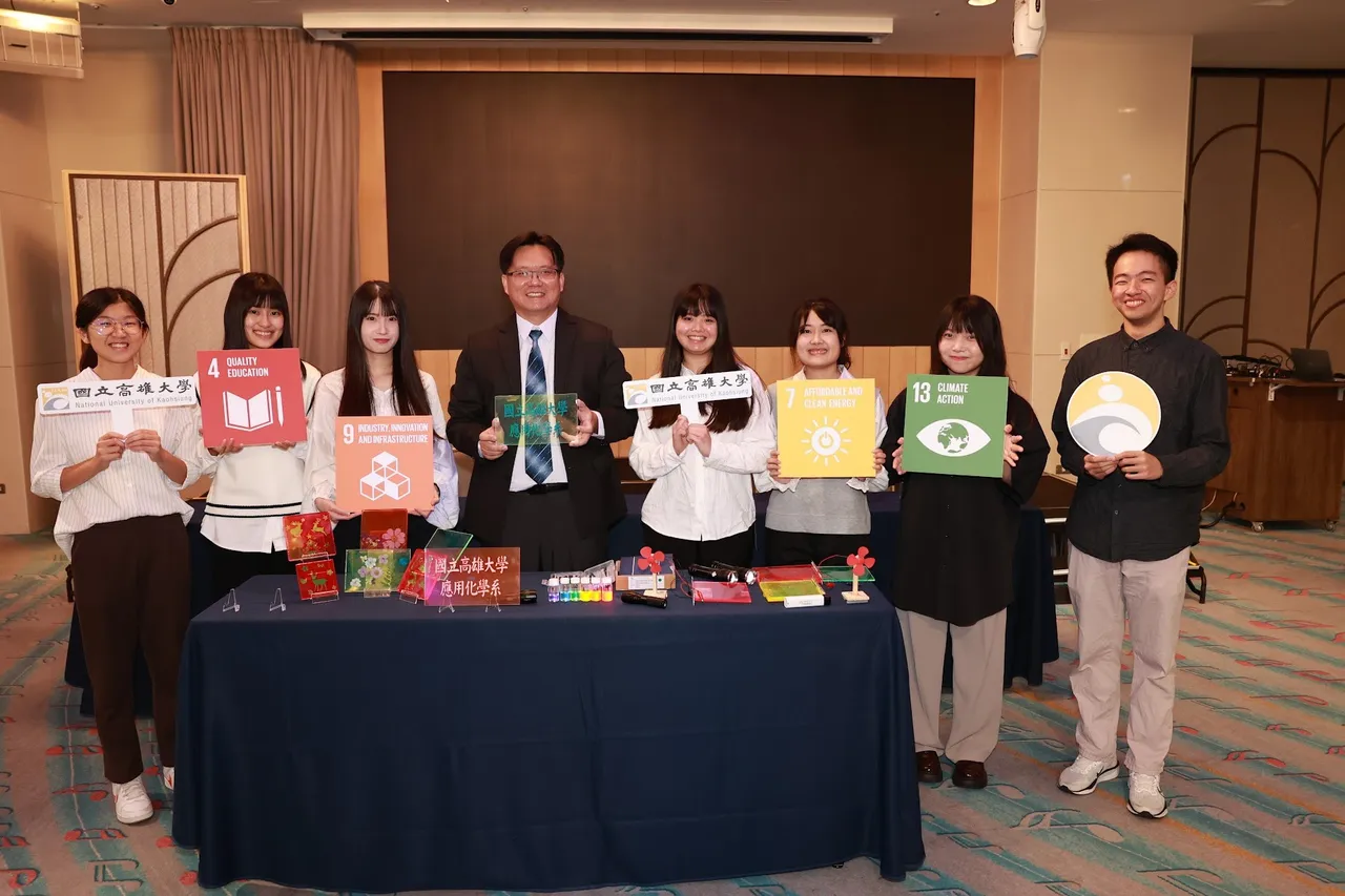 高雄大学应用化学系助理教授陈泓政团队，投入研发「萤光太阳能聚光器技术示范」，让建筑外墙与窗户也具备收集光能、转换电力的潜力。高雄大学提供